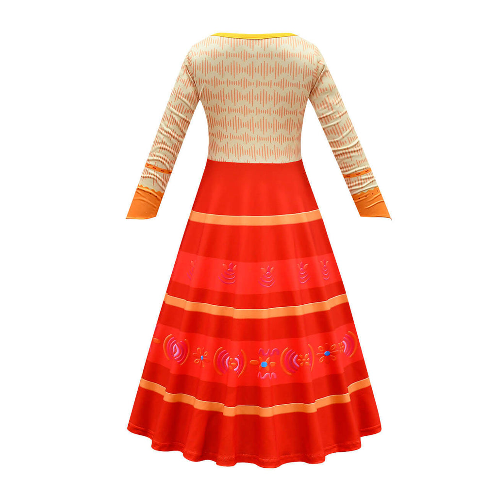 Kids Dolores Dress Long Sleeve A-Line Dolores Madrigal Cosplay Costume