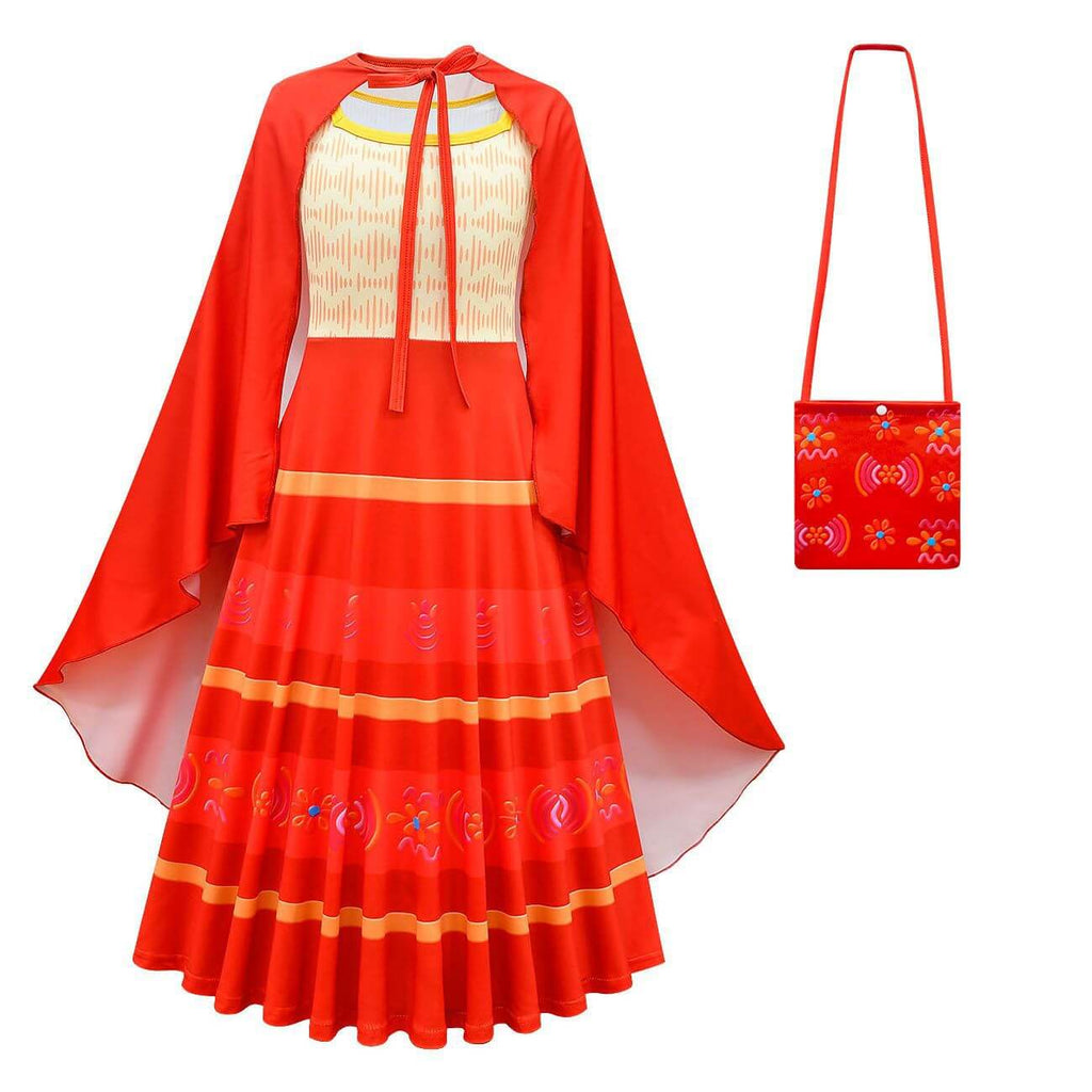 Kids Dolores Dress Long Sleeve A-Line Dolores Madrigal Cosplay Costume