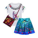 Mirabel Cosplay Costume T-shirt and Skirt with Bag For Girls Age 3 and UP