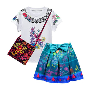 2PCS Mirabel Costume T-shirt and Skirt with Bag For Girls Age 3 and UP