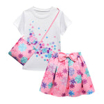 3PCS Cosplay Costume T-shirt and Skirt with Bag For Girls Age 3 Kids Madrigal Cosplay Outfit