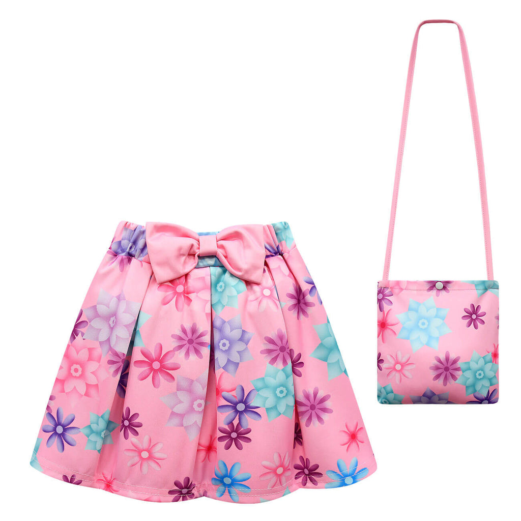 Girls Isabela T-shirt and Skirt with Bag 3PCS Isabela Madrigal Daily Cosplay Costumes