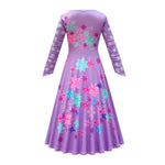 Flower Princess Isabela Long Sleeve Dress Girls Isabela Mardrigal Magic Cosplay Dress with Bag and Cloak
