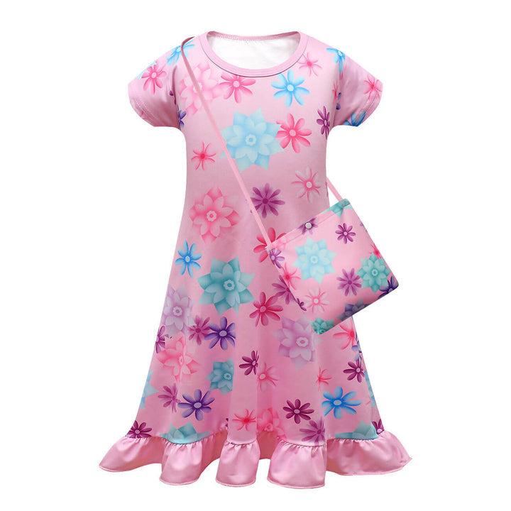 Short Sleeve Mirabel Dress with Bag Magic Family Madrigal Girls Summer Costumes