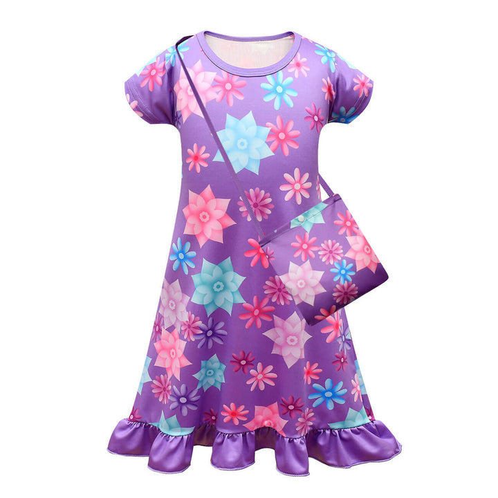 Short Sleeve Mirabel Dress with Bag Family Madrigal Girls Magical Costumes