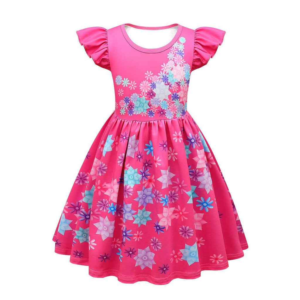 Girls Isabela Party Dresses Flower Princess Ruffles Sleeves Dress Isabela Madrigal Daily Cosplay Costume