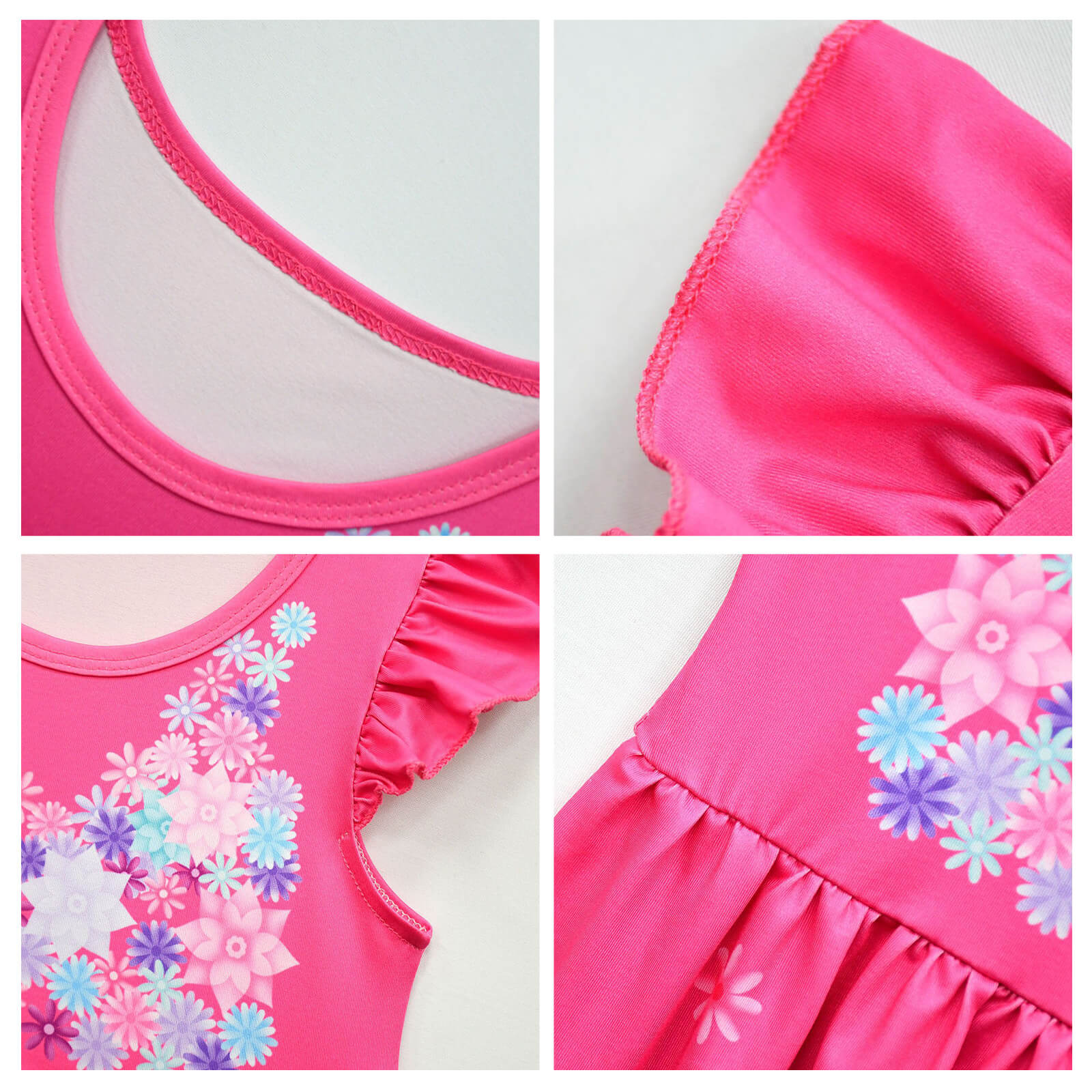 Girls Isabela Party Dresses Flower Princess Ruffles Sleeves Dress Isabela Madrigal Daily Cosplay Costume