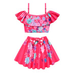 Girls Magic Family Madrigals Swimwear Dress Cosplay Bathing Suit Princess Ruffle Flounce Two Piece Swimsuits