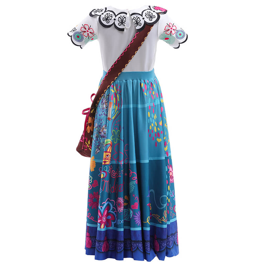 Kids Mirabel Dress with Bag and Wig Glasses Girl's Magical Mardrigal Costume Full Set