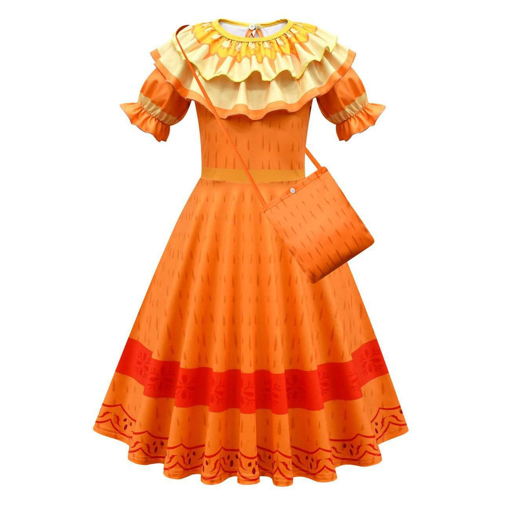 Girls Pepa Dress Fancy Madrigal Family Party Cosplay Outfit for Kids Party Costume