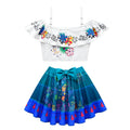 Girls Magic Family Madrigals Swimwear Dress Cosplay Bathing Suit Princess Ruffle Flounce Two Piece Swimsuits