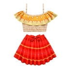 Girls Magic Family Madrigals Swimwear Dress Cosplay Bathing Suit Princess Ruffle Flounce Two Piece Swimsuits