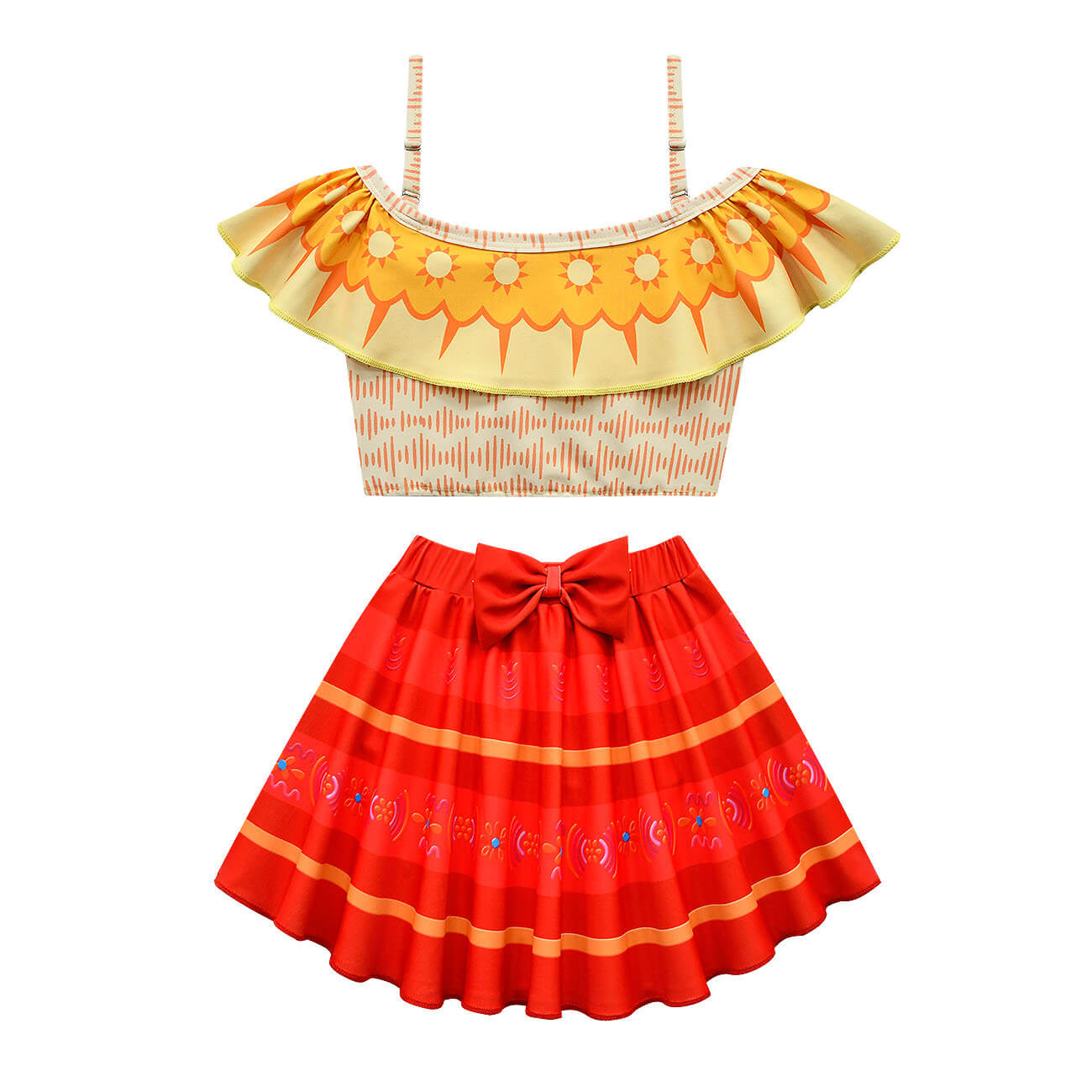 Girls Magic Family Madrigals Swimwear Dress Cosplay Bathing Suit Princess Ruffle Flounce Two Piece Swimsuits