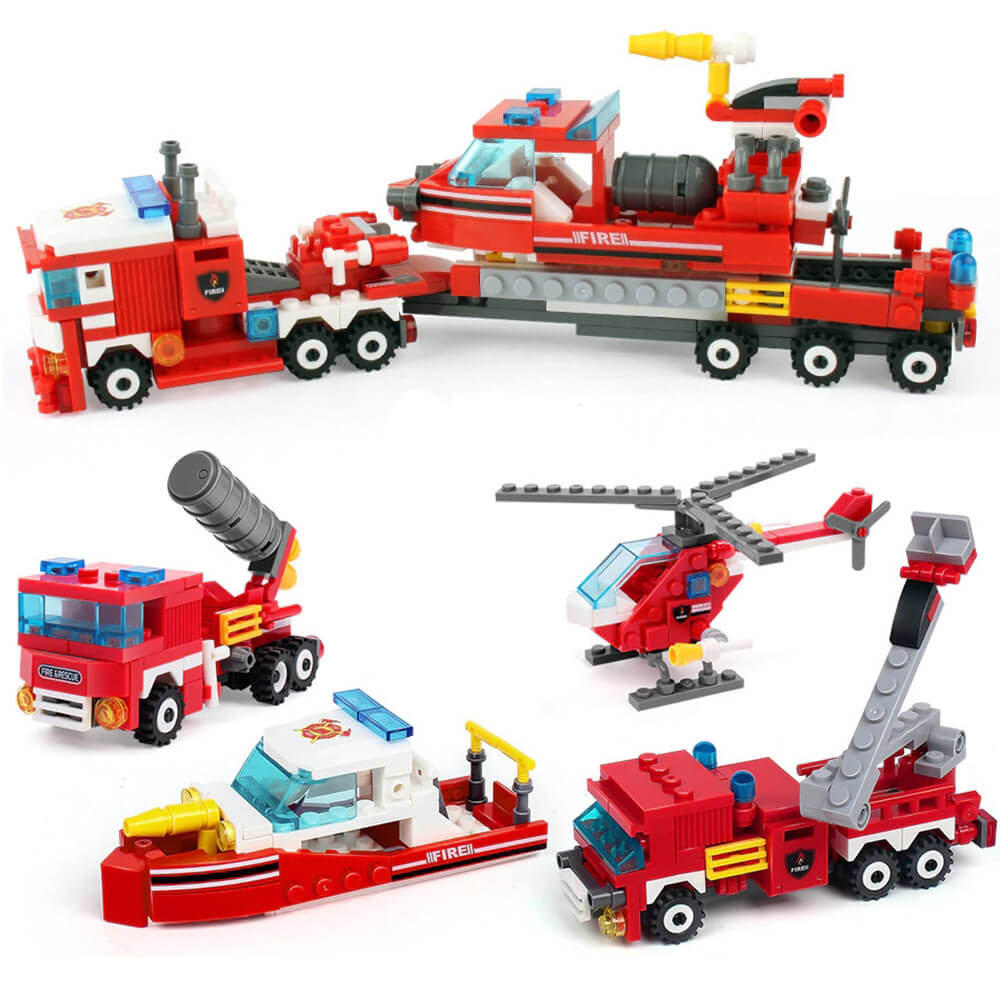 Fire fighter Building Blocks 4in1 City Fire Fighting Truck DIY Toys