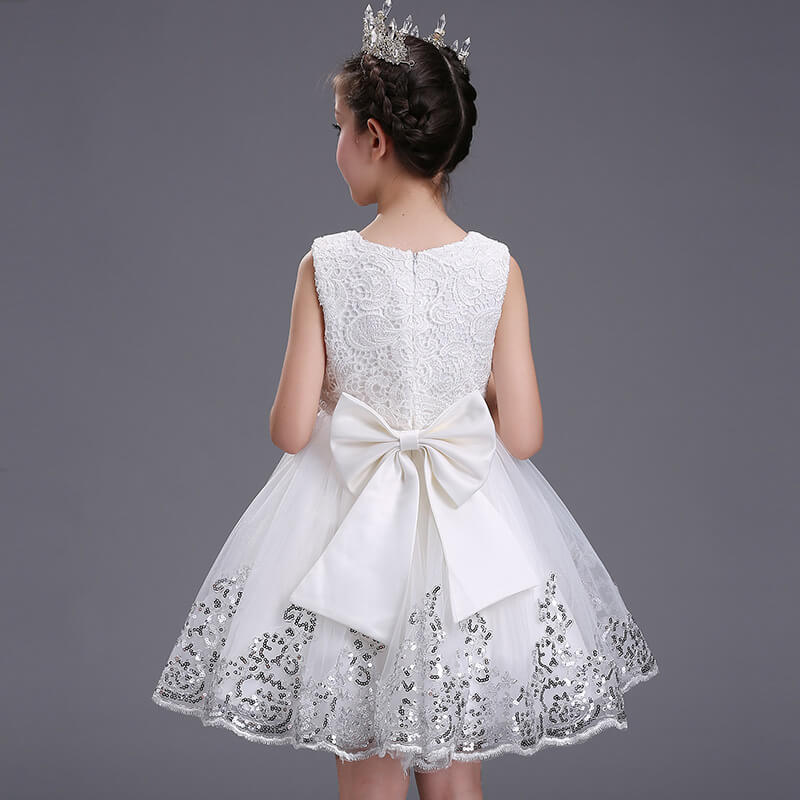 Lace Flower Girl Dress Kids Applique Sweet Princess Dress With Lovely ...
