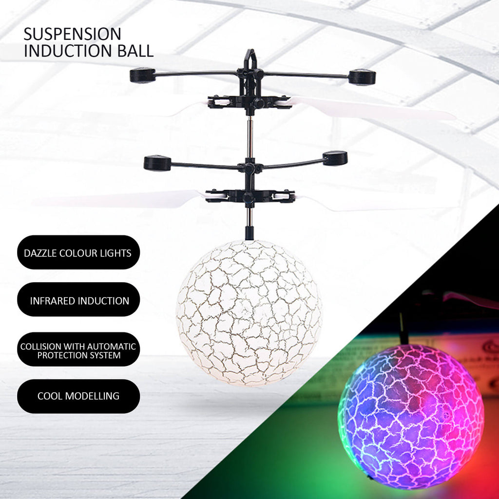 Hands Free Mini Drone Fancy Crystal Flying Ball LED Light RC Drone Induction Aircraft Toys