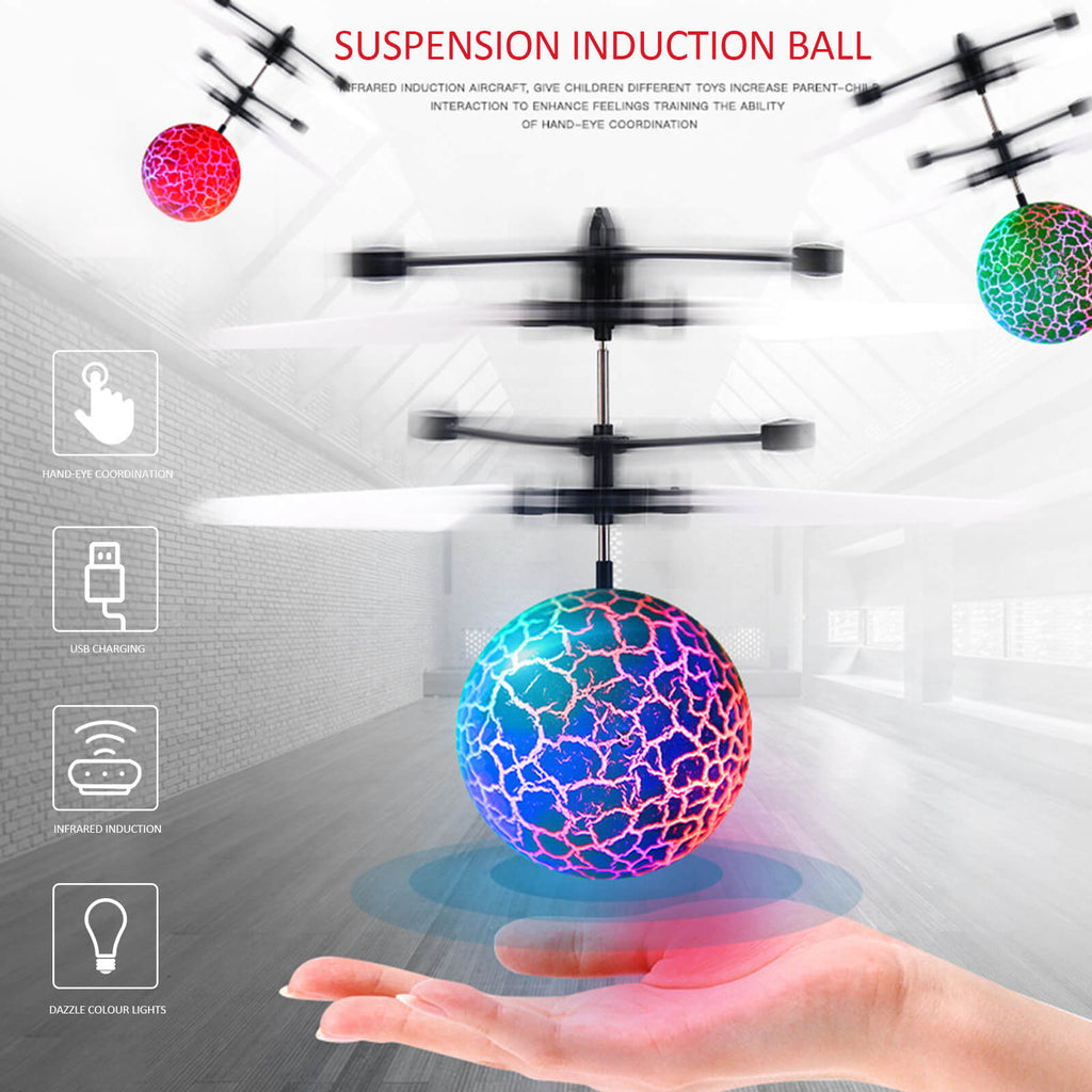 Hands Free Mini Drone Fancy Crystal Flying Ball LED Light RC Drone Induction Aircraft Toys