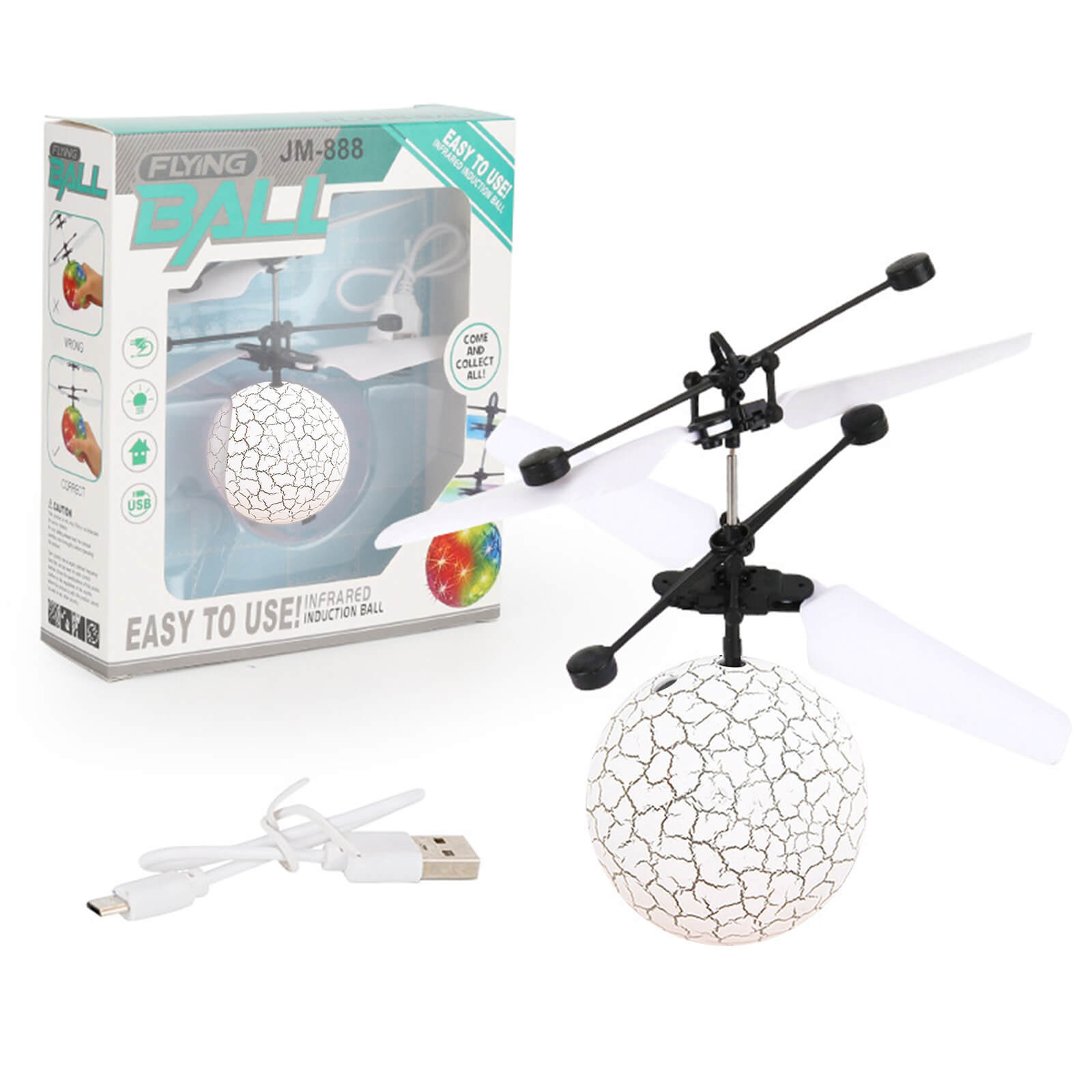 Hands Free Mini Drone Fancy Crystal Flying Ball LED Light RC Drone Induction Aircraft Toys