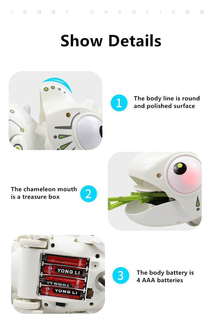 2.4G Remote Control Foraging Chameleon Robotic Intelligent Dinobot Dinosaur Toys Electronic Pet