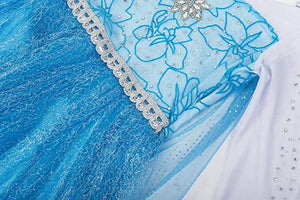 Kids Princess Elsa Dress and Accessories Cosplay Party Princess Dress with Long Train