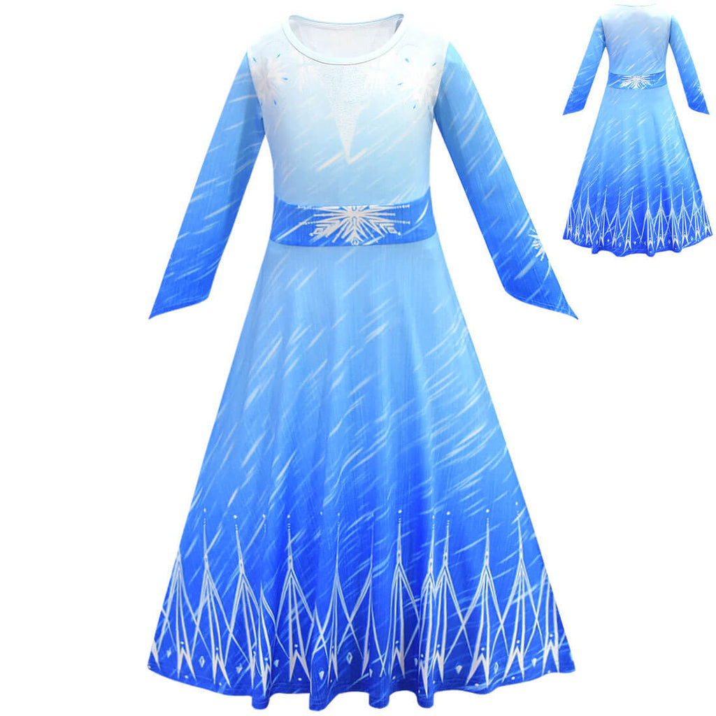 Kids Elsa Dress Halloween Princess Role Play Costume Cosplay Full Set
