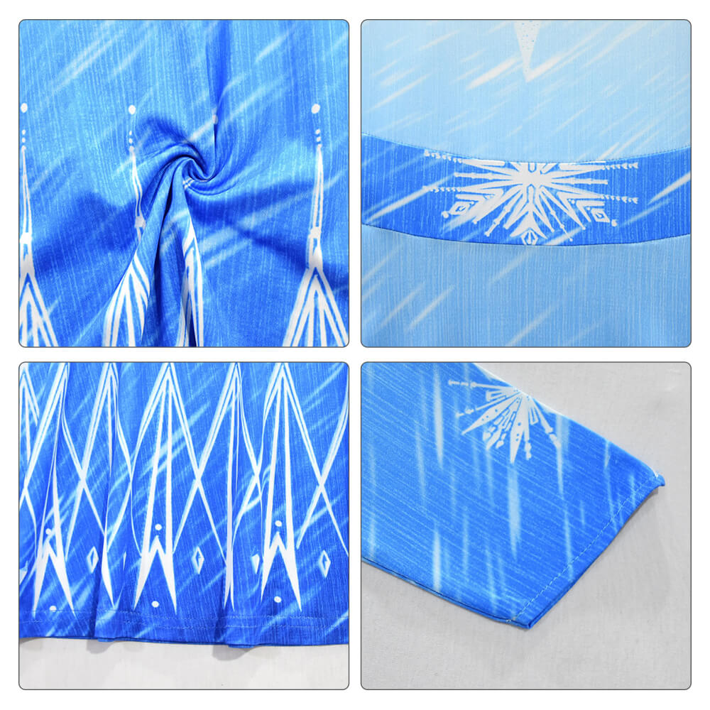 Kids Elsa Dress Halloween Princess Role Play Costume Cosplay Full Set