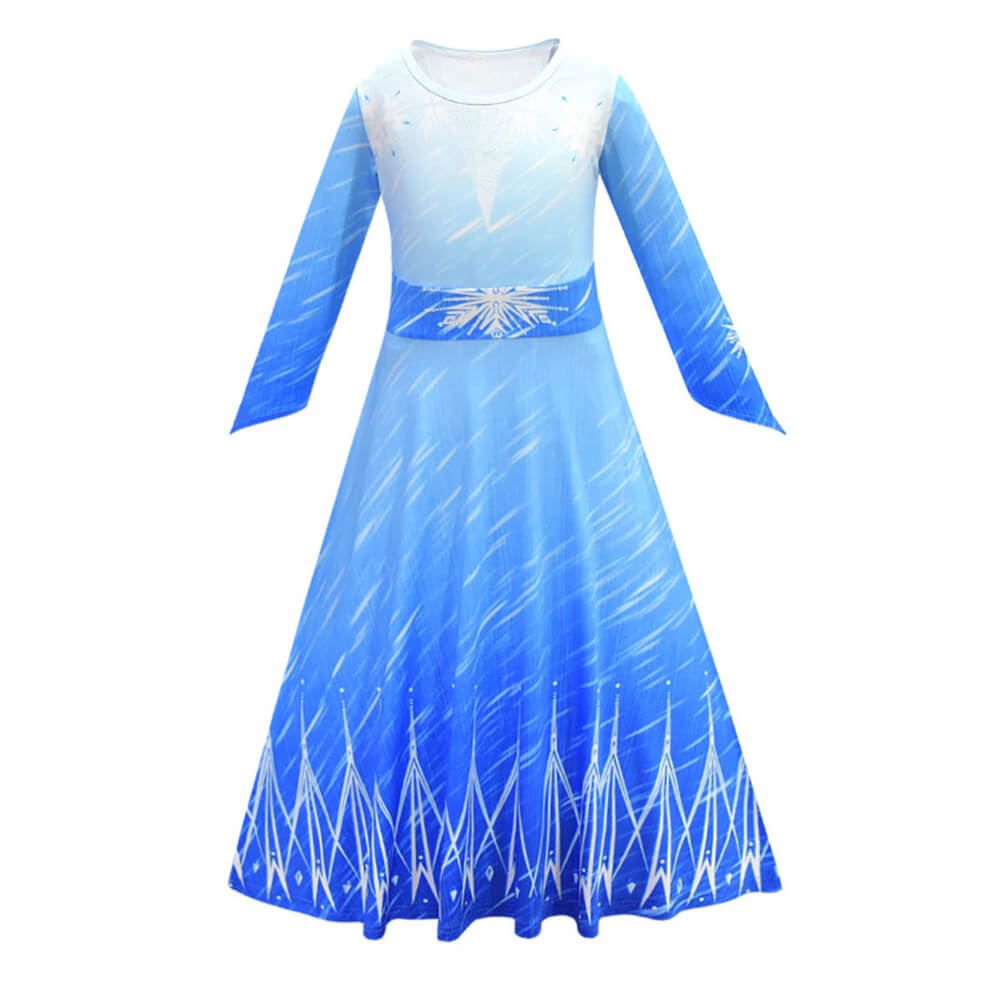 Kids Elsa Dress Halloween Princess Role Play Costume Cosplay Full Set