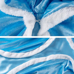 Fur Princess Hooded Cape Cloaks Costume for Girls Dress Up