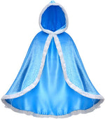 Fur Princess Hooded Cape Cloaks Costume for Girls Dress Up