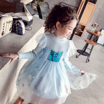 Little Girls Winter Princess Dress Snowflake fluffy Sweater Dresses 3-9 Years