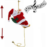 Christmas Decorations Funny Santa Claus Climbing The Rope with Music Up and Down