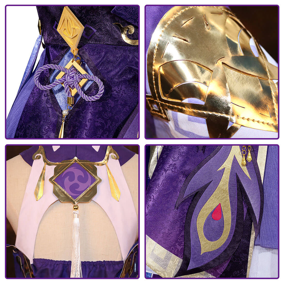 Keqing Cosplay Costume Adult Game Ke Qing Outfit Full Set Halloween Party Dress Up