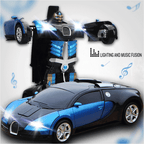 1:14 Remote Control Transformer Robot Car Toys Gesture Sensing RC Car Transforming with Sounds, LED Lights