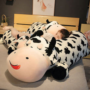 32"/39"/47" Large Lying Cow Soft Throw Pillow Plush Stuffed Animal Toy Sleep Pillow for Children's Gift