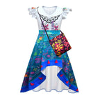 Girls Mirabel Cosplay Dress High Low Iregular Hem Fashion Kids Movie Costume