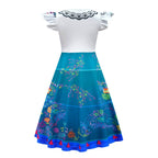 Girls Mirabel Cosplay Dress High Low Iregular Hem Fashion Kids Movie Costume