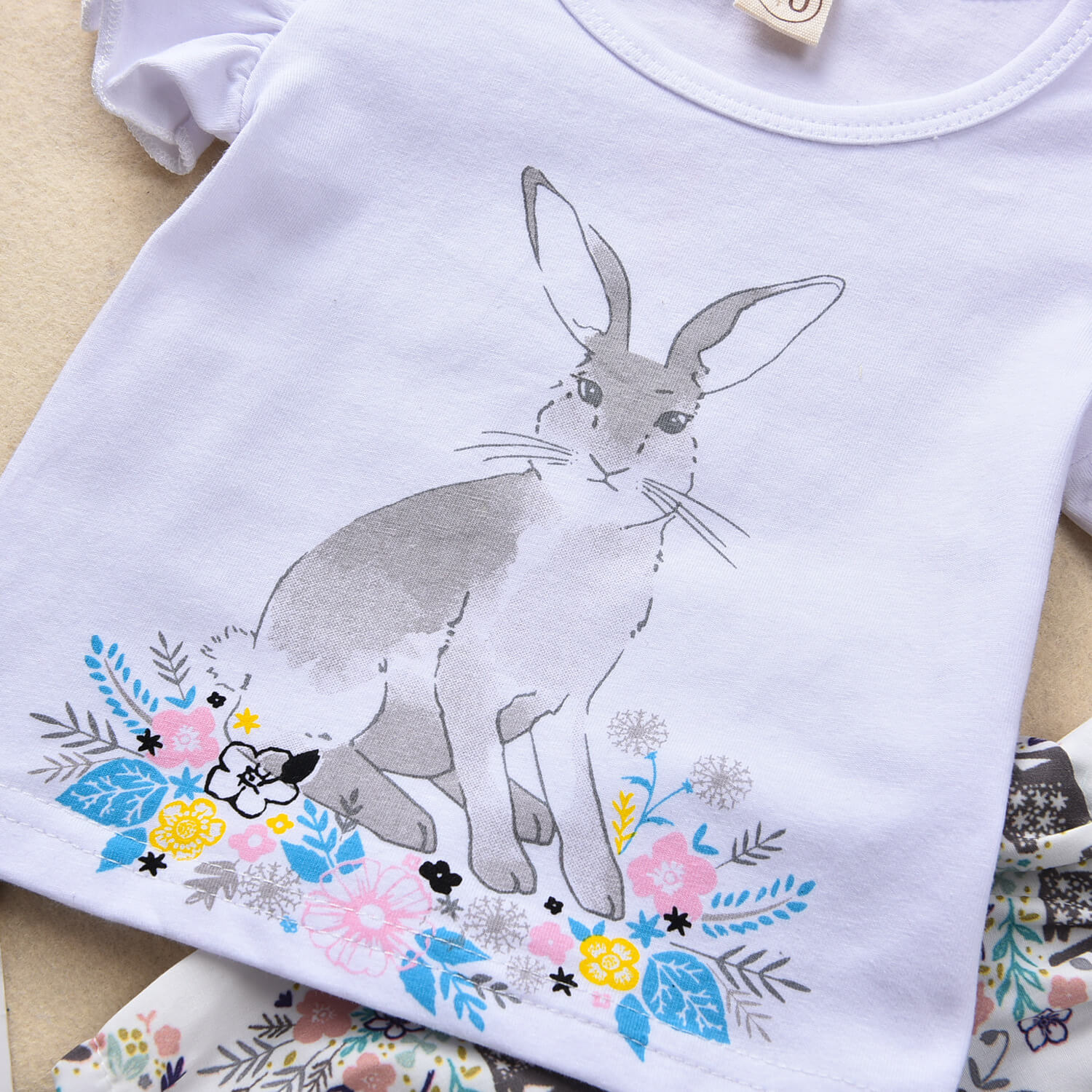 Baby Girls Easter Outfit Toddler Bunny Shirt Suspender Headband 3pcs Suit for Easter Party