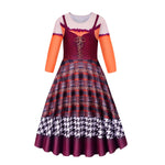 Kids Mary Sanderson Costume Girls Hocus Pocus Cosplay Dress Up for Halloween Carnival 3-10Y