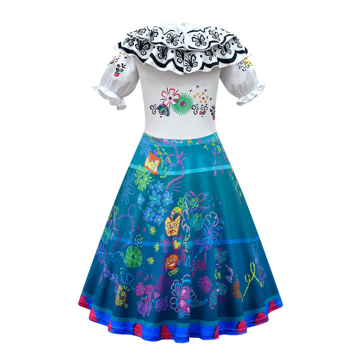 Kids Magical Princess Dress Familia Madrigal Cosplay Dresses Halloween Party Dress Up Costume