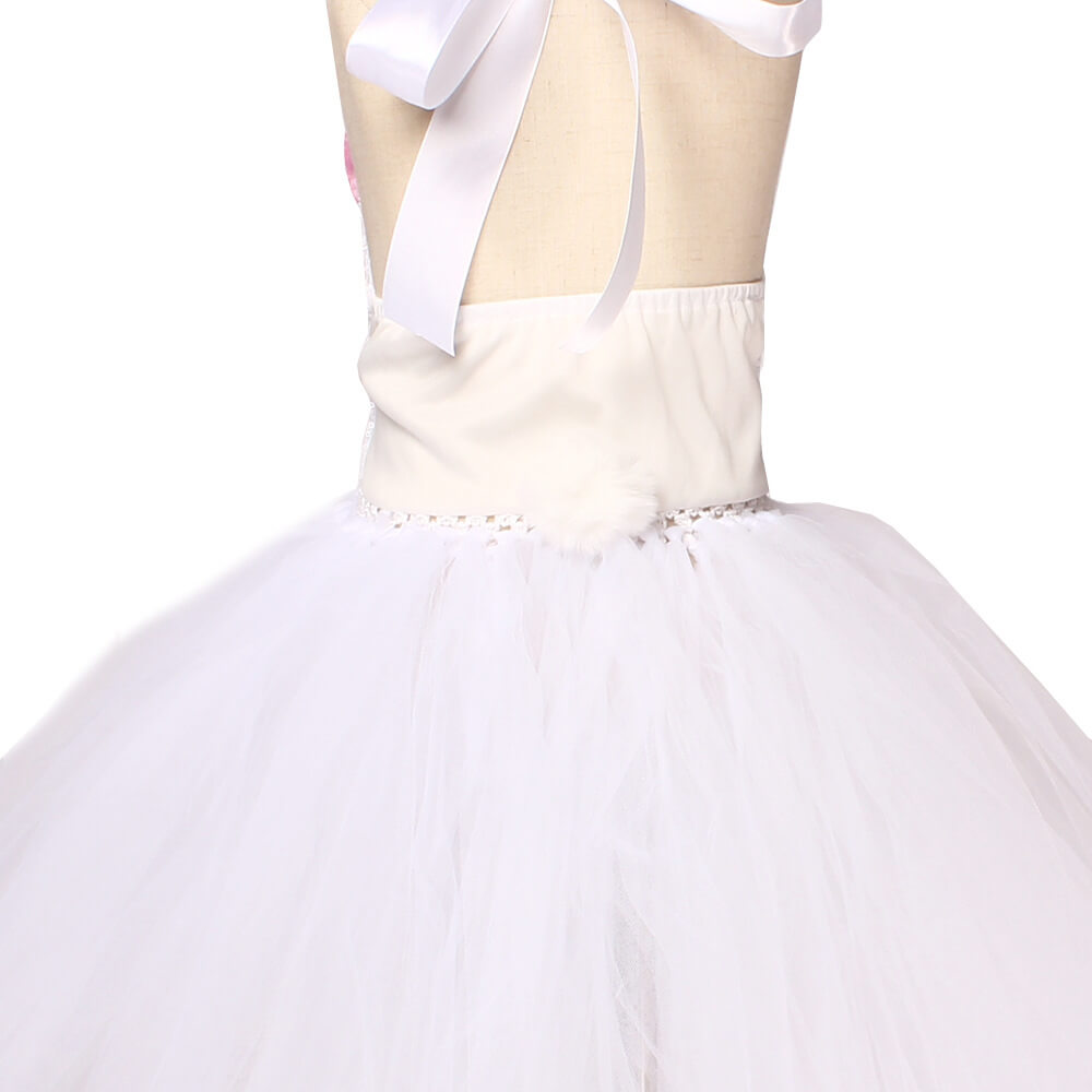 Girls Backless Tutu Dress Bunny Costume with Headband Party Dress Up