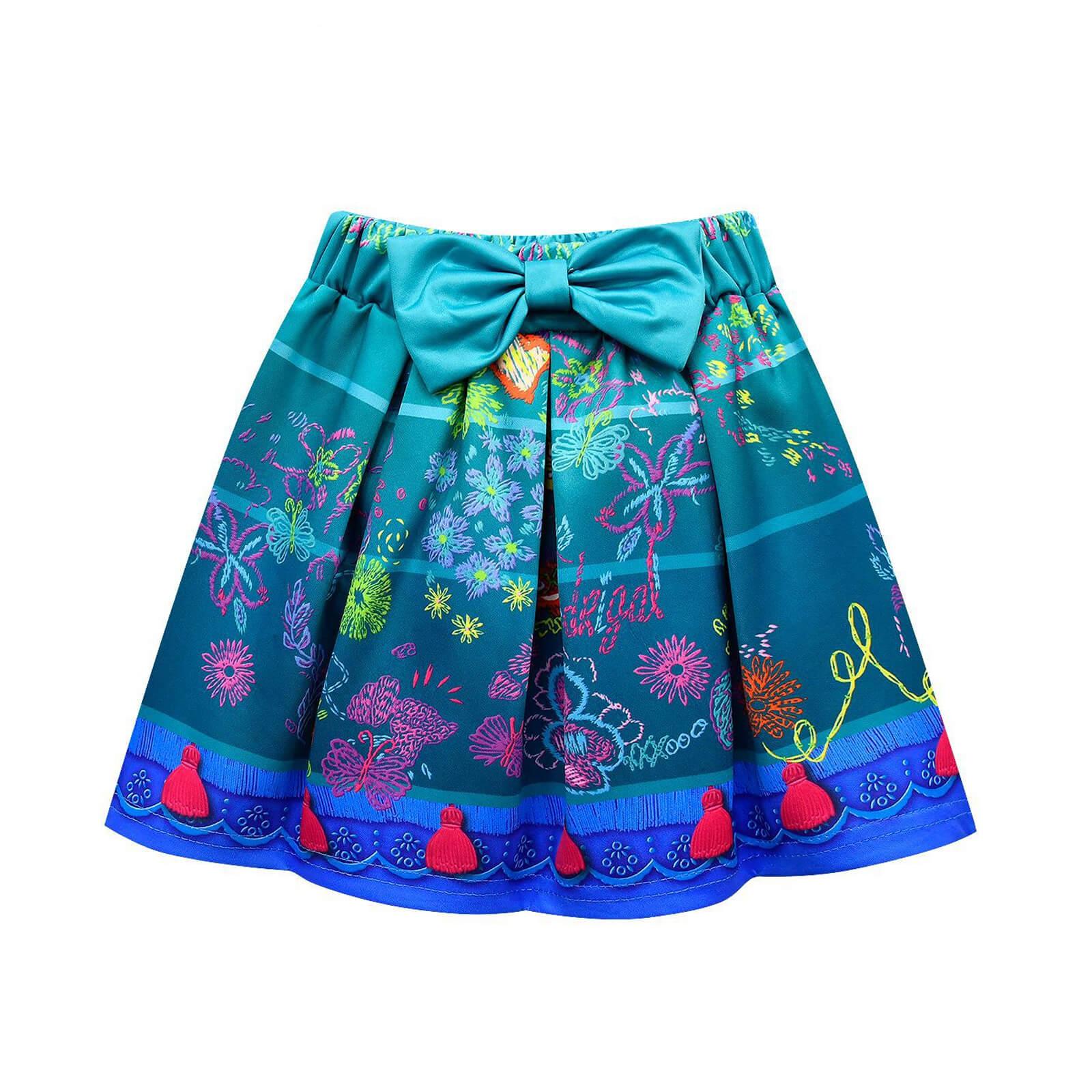 Mirabel Cosplay Costume T-shirt and Skirt with Bag For Girls Age 3 and UP