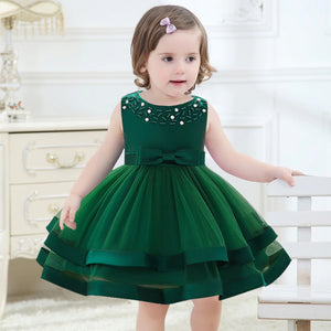 Toddler Little Girls Pearls Pageant Dresses Birthday Dress