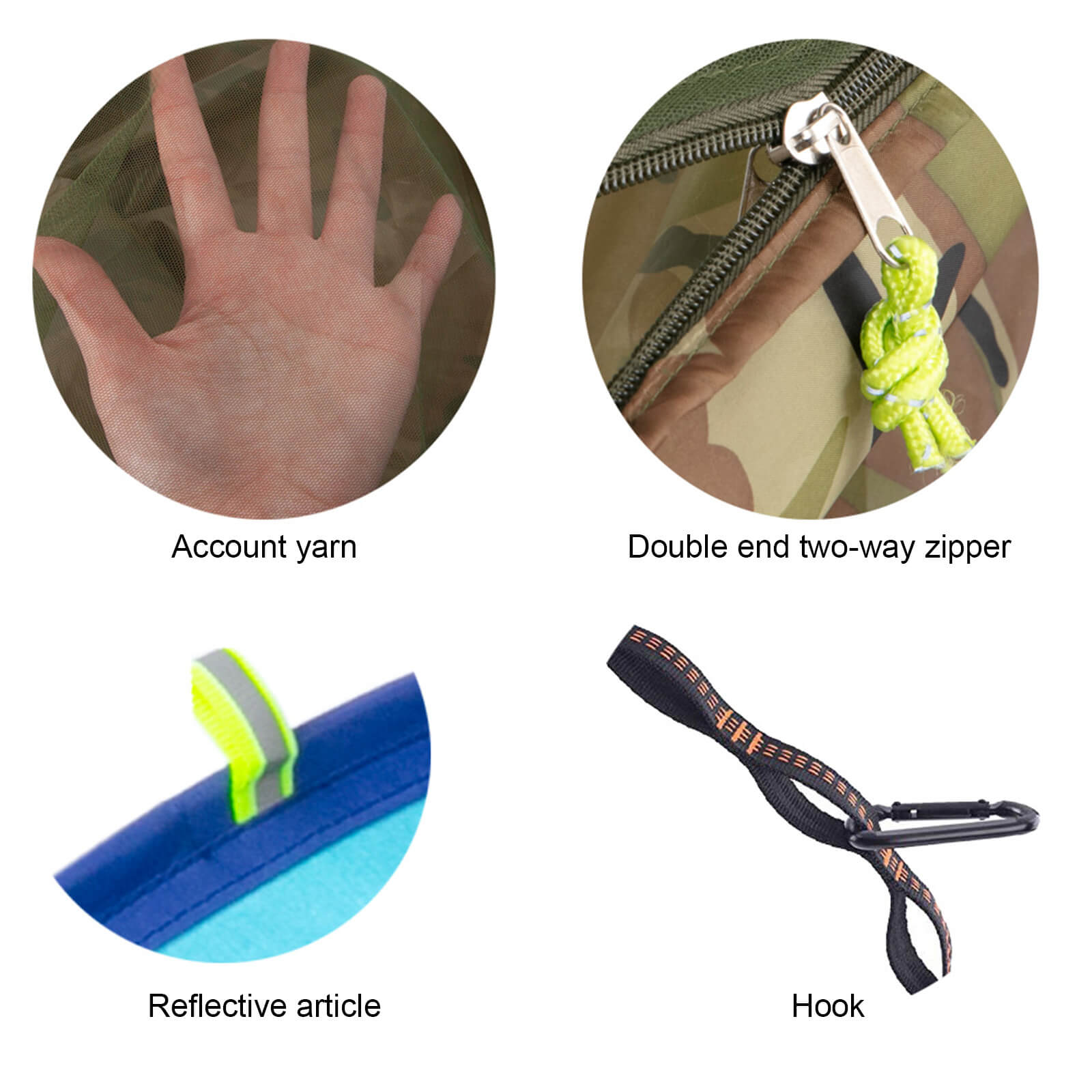 Camping Hammock with Mosquito Net Lightweight Portable Hammock for Outside, Travel, Backpacking