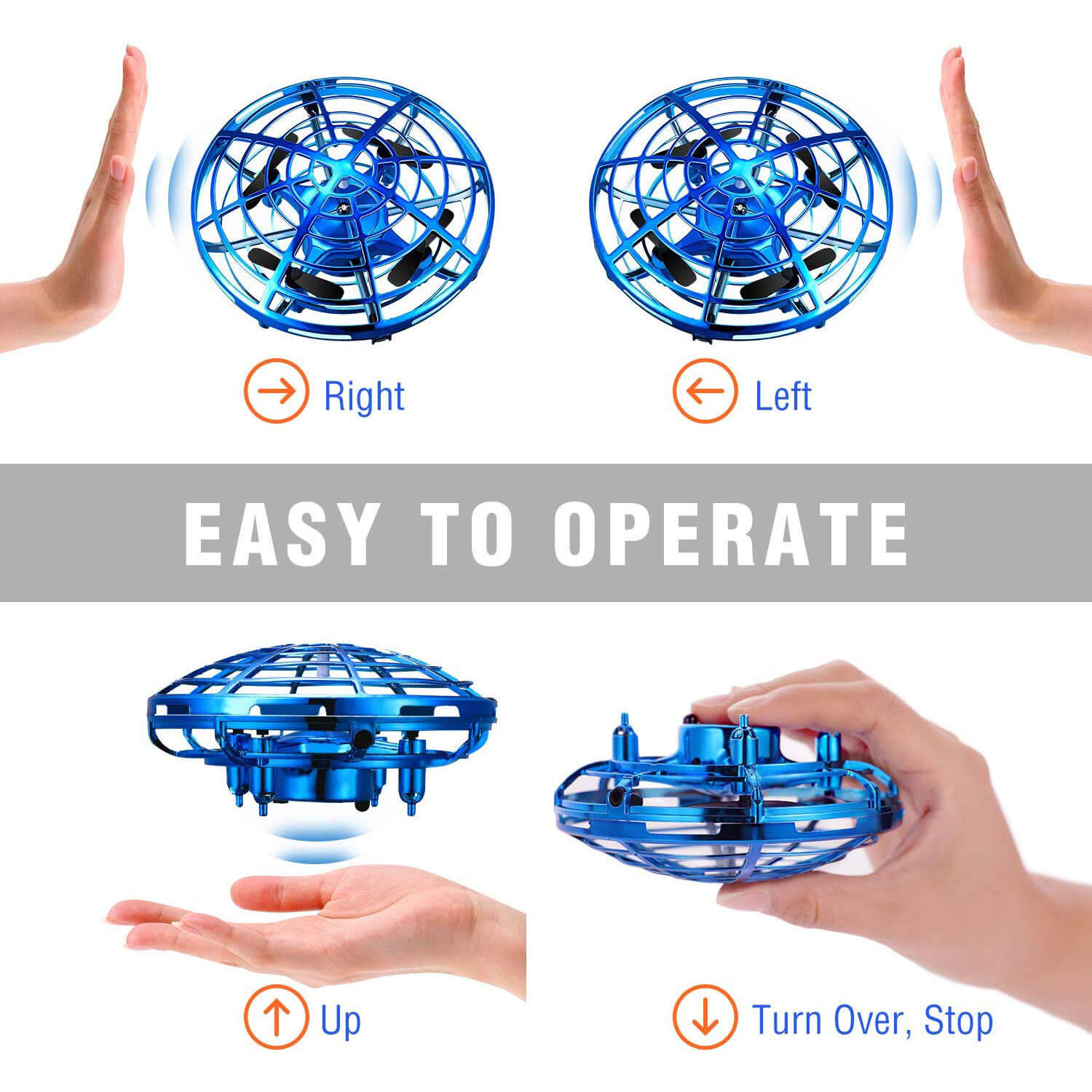 Hand Operated Drones for Kids Hands-Free Mini Drone Helicopter Flying Ball Drone Toys