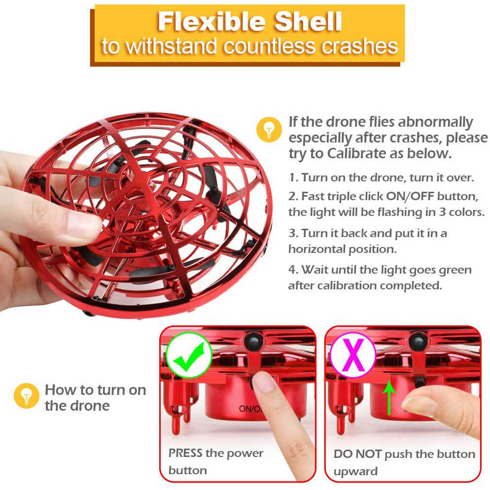 Hand Operated Drones for Kids Hands-Free Mini Drone Helicopter Flying Ball Drone Toys