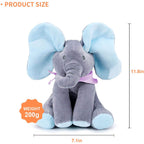 Baby Animated Singing Elephant Flappy Plush Toy Elephant With Flapping Ears