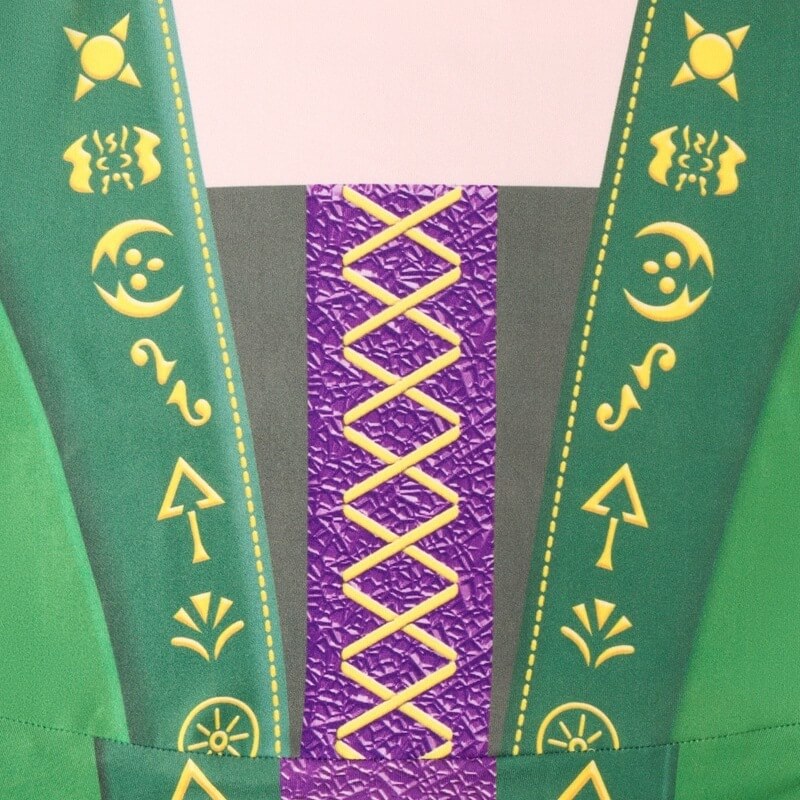 Kids Winifred Sanderson Costume Girls Hocus Pocus 2 Cosplay Outfit for Halloween Dress Up 3-10Y