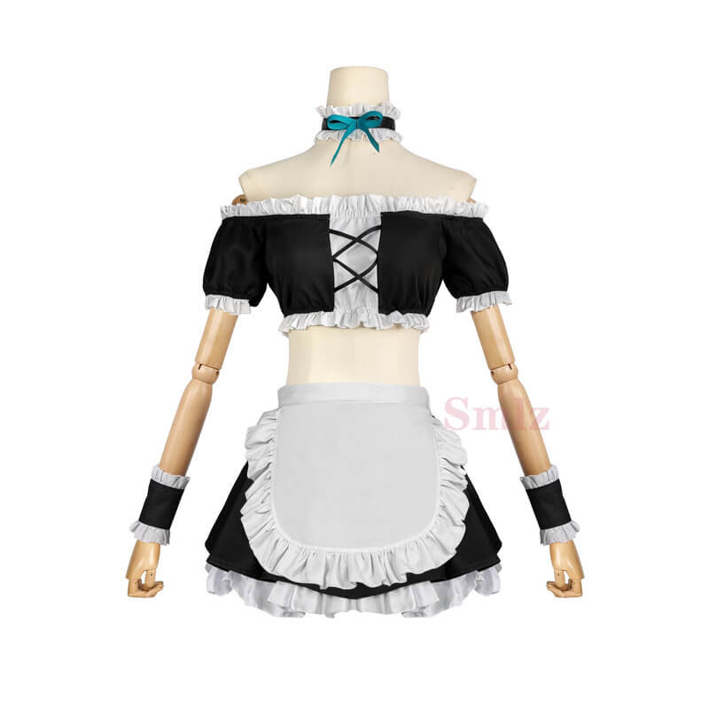 Teens Adult Honjou Nia Costume Date A Live Maid Dress Sister Halloween Suit with Accessories