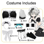 Teens Adult Honjou Nia Costume Date A Live Maid Dress Sister Halloween Suit with Accessories