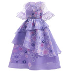 Girl Isabela Dress Chiffon Soft Flower Princess Madrigal Dress with Garland